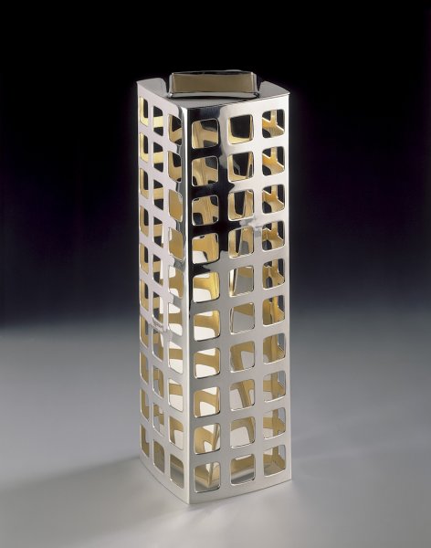 Piece -- materials: silver, gold leaf; dimensions: 10 x 10 x 32h;