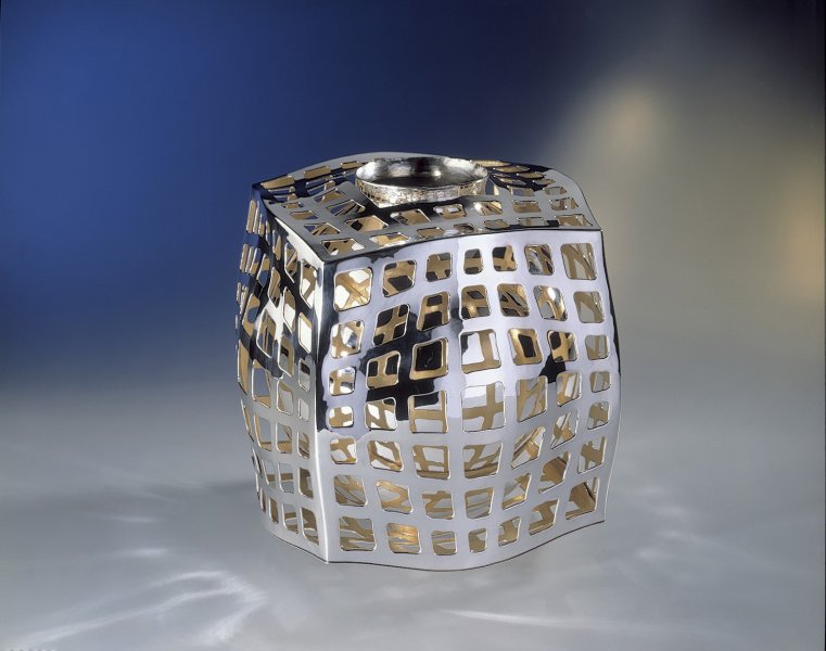 Piece -- materials: silver, gold leaf; dimensions: 27 x 27 x 28h;
