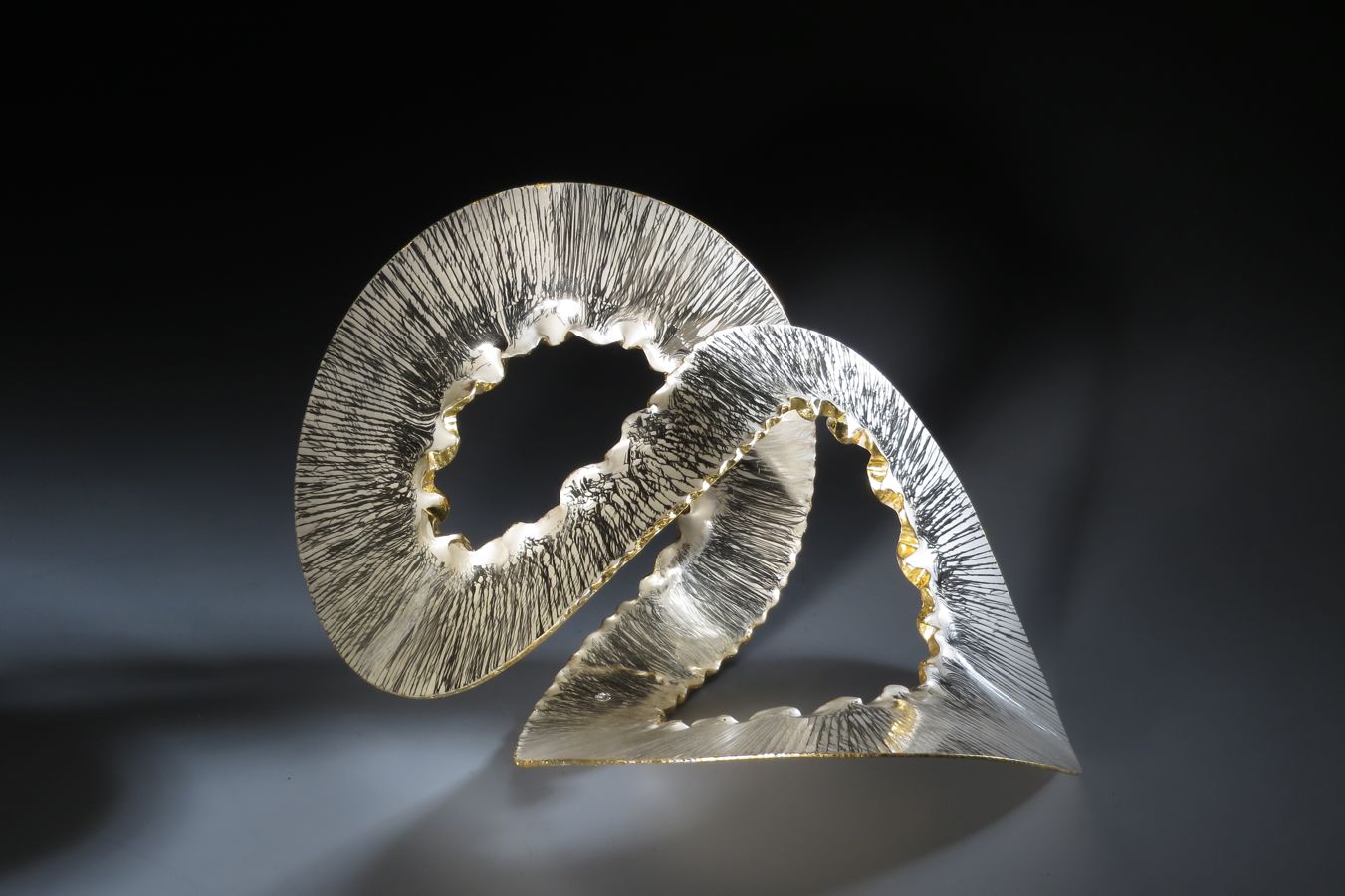 Piece -- materials: silver, gold leaf; dimensions: 30 x 20 x 16.5 h cm;