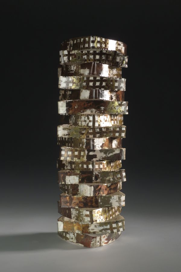 Piece -- materials: silver, brass, tombak; dimensions: 11 x 11 x 30 h cm;