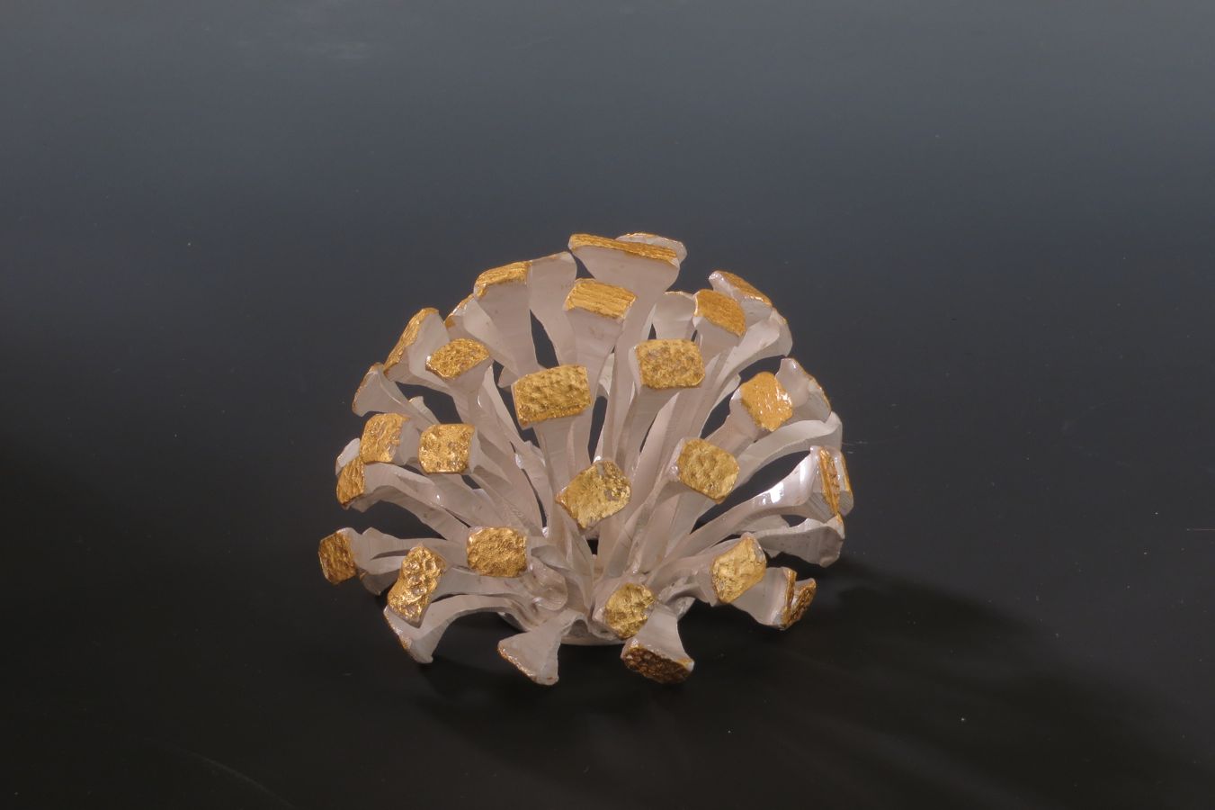 Piece -- materials: silver, gold leaf; dimensions: diameter 8, h 6 cm;