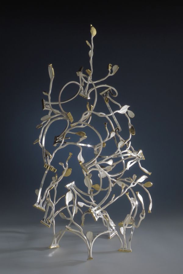 Piece -- materials: silver, gold leaf; dimensions: diameter 36 x h 65cm;