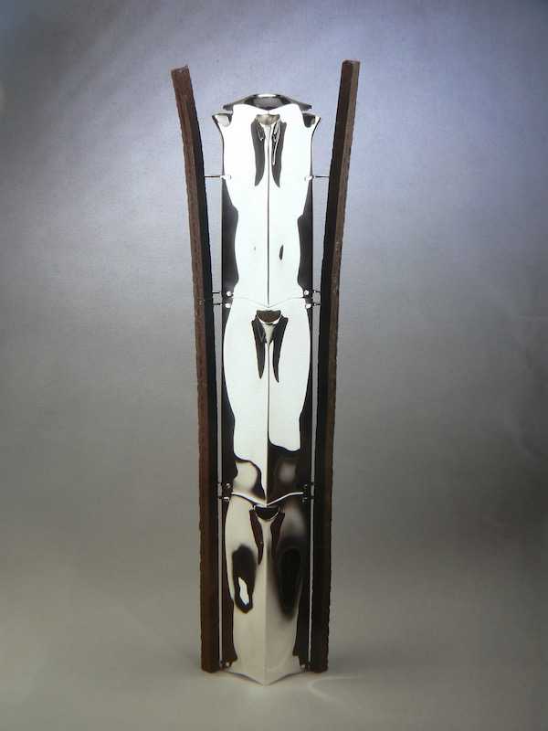 Piece -- materials: silver, rusted iron; dimensions: h 65 cm;